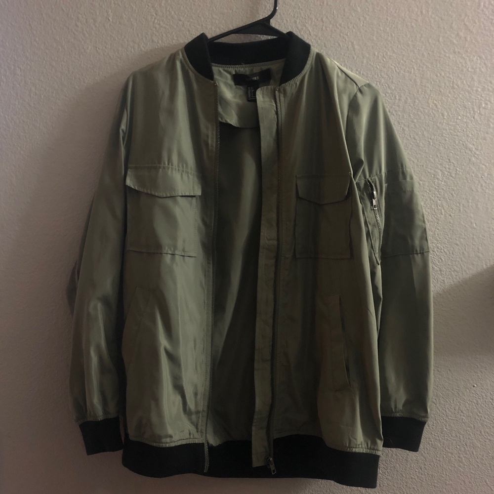 Olive green bomber jacket